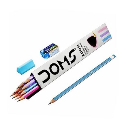 Doms Zoom Ultimate Dark Pencil Box Pack | Triangular Shape For Easy Holding & Comfort | Free Eraser & Sharpner With Each Box | Dark & Neat Handwriting | Pack of 50 Pencils