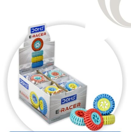 DOMS E-Racer Erasers Pack of 20| Round Shape for Better Grip| for Neat & Clean Erasing| Best Birthday Gift for Children| Non-Toxic & Safe for Children