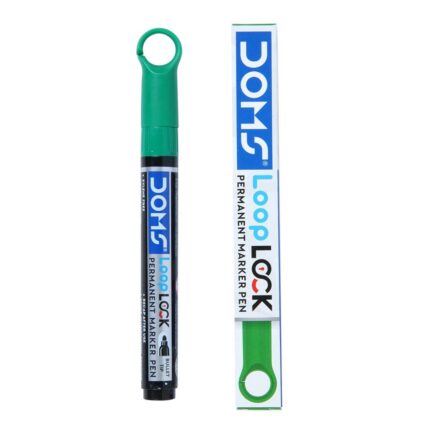 Doms Refilo Non-Toxic Hi-Tech Refillable Loop Lock Permanent Ink Pens (Green x 20 Set)