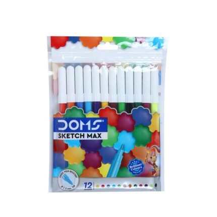 Doms Sketch Max 14 Shades Non-Toxic Water Colour Sketch Pens | Bright & Intense Colors | Sketch Pen Set For Kids, Non Toxic Colouring Range, Safe For Children | Pack of 6