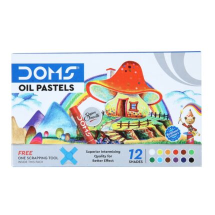 Doms 12 Shades Oil Pastel Box Pack | Smooth Color Intermixing For Better Effect | Bright & Intense Colors | Free Scrapping Tool | Non-Toxic & Safe For Childrens | Pack of 6
