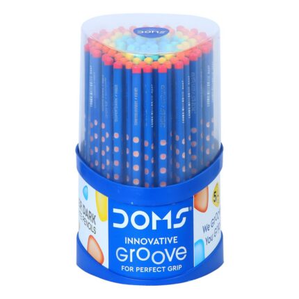 Doms Groove Super Dark Graphite Pencils | Innovative Groove For Perfect Grip | Tumbler Set Of 100 Pieces, Multicoloured, Pack Of 1 (DM8438)