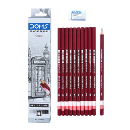 Doms Drawing & Sketching HB Graphite Pencils (Pack of 10 x 4 Set) (Model Number: DM8134P4)