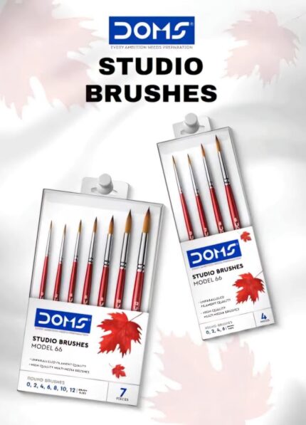 DOMS Studio Round Brushes Set of 4 (No. 0, 2, 4, 6) Unparalleled Filament Multi Media Brushes for Artists & Professionals| Pack of 2