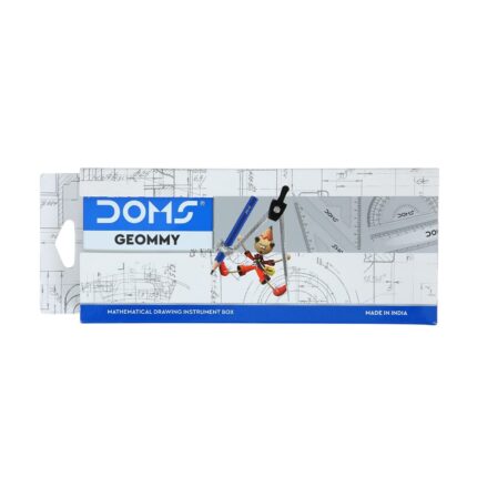 Doms Geommy Mathematical Drawing Instrument Geometry Box | Durable Blue Finish Body | Safe & User Friendly | Set of 10 Instruments x Pack of 2