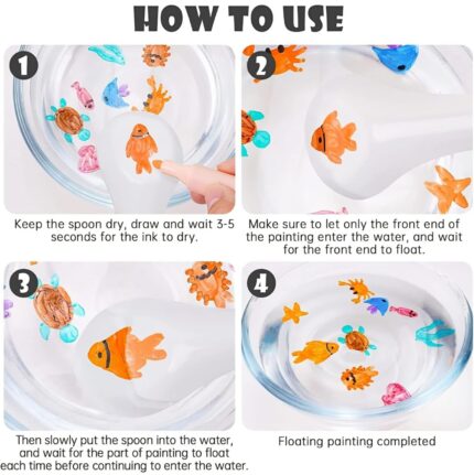 Doms Floating Markers 12 Shades| 5 Mm Medium Tip & Includes 1 Ceramic Spoon For Unlimited Fun| Draw On Ceramic Spoon, Slowly Dip It In Water & Watch The Characters Floating, Multicolor