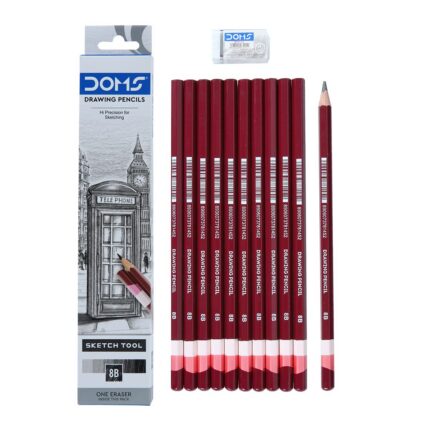 Doms Drawing & Sketching 8B Graphite Pencils (Pack of 10 x 4 Set) (Model Number: DM8161P4)