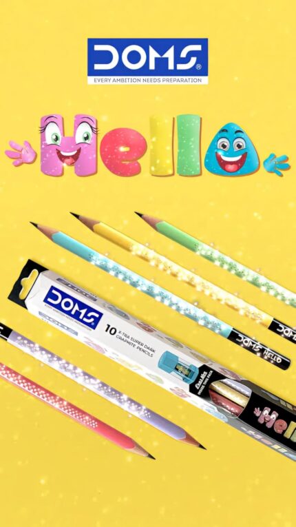 Doms Extra Dark 2B Graphite 30 Pencils Value Pack| Karbon/Hello/Fusion-10 Each| Triangular Body For Better Grip & Comfortable Long Writing| FREE Eraser & Sharpener Inside| For Daily Writing Use