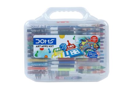 Doms Art Apps Nxt Kit With Plastic Carry Case | Perfect Value Pack | Kit For School Essentials | Gifting Range For Kids | Combination of 9 Stationery Items