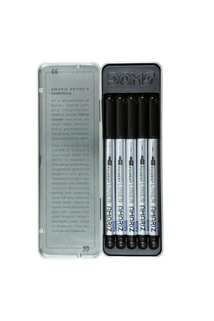 AMARIZ Doms Pigment Fine Point Liner Set Of 5, Black