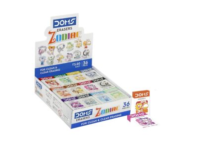 Doms Zodiac Colorful Erasers | for Clean & Clear Erasing | Non Toxic & Safe for Childrens | Stationery Gift Item for Kids & Students | Vibrant & Playful Colors, Pack of 36 Erasers