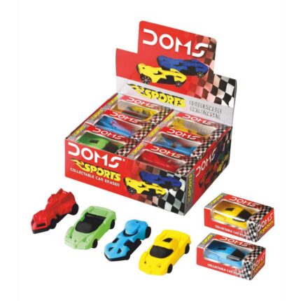 DOMS Sport Car Eraser X 12, Multi-Color