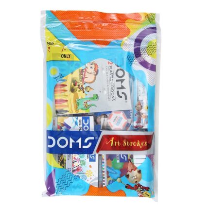 Doms Art Strokes Kit | Perfect Value Pack | Kit for Creative Minds | Gifting Range for Kids | Combination of 10 Stationery Items | Pack of 1
