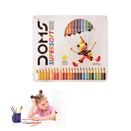 DOMS Fsc 24 Colour Pencil Flat Tin,Multicolor