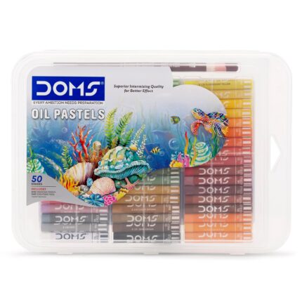 DOMS 50 Shades Oil Pastel With Case|Smooth Color Intermixing For Better Effect|Bright&Intense Colors|Free Scrapping Tool|Non-Toxic&Safe For Childrens|Pack Of 1|Multicolor